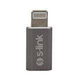 S-Link SL-TA20M Gümüş Metal Gövde Micro USB 5Pin F to Lightning M Çevirici