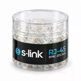 S-Link Slx-990 Cat5 Rj45 Konnektör 25'Li Paket, 8P8c Ethernet Ağ Kablosu Ucu, Şeffaf Modüler Jack, Krimp Pense İle Takılabilir Network Fişi