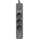 S-Link SPG03U 2 Usb 1Type C 5V2.4A 1.5 m 3x1.00 mm 100 Bakır 750 Joule 3'lü Anahtarlı Akım Korumalı Priz