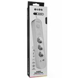 S-link Spg3-pd20 Pd20w H05vv-f 3g1.0mm, 1.5m 3 Lü 306 J Akım Korumalı Beyaz + Gri Priz