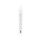 S-Link SPG403U 1.5 m 1.5 mm 100 Bakır 750 Joule 3 Usb 5V2.4A 4'lü Anahtarlı Akım Korumalı Priz