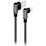 S-link SW-C657 3A - 15cm İPhone Lightning Gri Kılıflı Metal -L- Kablo