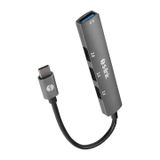 S-Link SW-U324 Type-C Metal USB Hub, 3x USB 2.0 + 1x USB 3.0 4 Port USB Çoklayıcı, Alüminyum Gövde Gri USB-C Hub, Laptop Tablet PC MacBook İçin Mouse Klavye USB Bellek Aksesuar Bağlantı Adaptörü