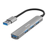 S-link SW-U333 USB Hub 4 Port Metal USB Çoklayıcı, 1x USB 3.0 + 3x USB 2.0, 5Gbps Hızlı Veri Aktarımı, Slim Alüminyum Tasarım, Tak Çalıştır USB Çoğaltıcı Hub, Laptop PC Uyumlu