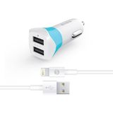 S-Link Swapp IP-SW13 5V 3.4A Lightning Kablo + Beyaz/Mavi Araç Şarj Cihazı