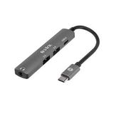 S-Link Swv-Usbc024 4 İn 1 Gri Metal Typec To 2*Usb2.0 Usb-C, 3.5Mm Aux Port Type C Adaptör