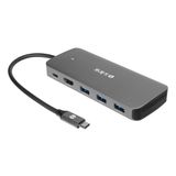 S-link SWV-USBC036 6'sı 1 Arada USB-C Hub, HDMI 4K, USB 3.0, PD 3.0 Hızlı Şarj, USB-C 3.1 M.2 SSD Okuyucu, Metal Gövde Type-C Çoklayıcı Adaptör, Laptop ve MacBook Uyumlu
