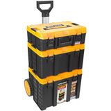 S-M-L Master Case 3'Lü Modüler Tekerlekli Takım Çantası Seti, Organizerli Alet Taşıma Ve Depolama Sistemi, Çekçek Kollu, Büyük Hacimli, Elektrikçi Tesisatçı Servis İçin, Sarı-Siyah