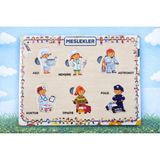 S-Online Eva Eğitici Bul Tak Puzzle Meslekler Montessori Zeka ve Motor Beceri Geliştirici Oyuncak