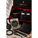 S.POLO Doğum Günü Hediyesi Kombin Set Saat/Cüzdan/Kartlık/Kemer/Tespih/Bileklik/ Lüx Deri Kutu