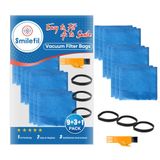 S SMILEFIL Stanley 25-1217 1-5 Galon Islak/Kuru Elektrikli Süpürgeler ile Uyumlu 9 Paket Mavi Bez Yeniden Kullanılabilir Kuru Filtre Torbaları