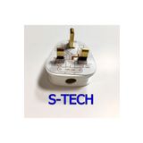 s-tech original Ingiliz Erkek Fiş Beyaz 13 Amper Sigortalı 2'li Paket
