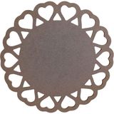 s.tkoleksiyonhobiantika Mdf Kalpli Kenar Detaylı Yuvarlak Supla, Tabak Altlığı - Sofra Aksesuarı - 34 x 34 - Ahşap