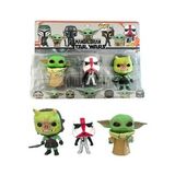 S.Wars The Mandalorian Baby Yoda İncinerator Stormtrooper Gamorrean Fighter 3'lü Figür Oyuncak Seti (Yeşil)