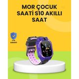 S10 Akıllı Çocuk Saati Mor Tasarım Adımsayar ve Alarm Fonksiyonlu - Renkli