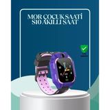 S10 Mor Çocuk Takip Saati Elektronik Bariyer Sesli Mesaj Destekli