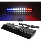 S12 Cam İçi Vantuzlu Polis Çakarı 12 Led Kırmızı Mavi Beyaz Çakmaklık Girişli Ön Arka Cam