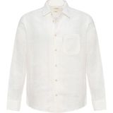 S13 Store 100% Keten Uzun Kollu Erkek Gömlek - Beyaz