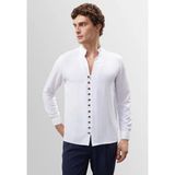 S13 Store Düğme Detaylı Dik Yaka Erkek Gömlek - 2XL - Beyaz