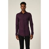 S13 Store Erkek Gizli Düğme Uzun Kollu Slim Fit Triko Gömlek - 2XL - Beyaz