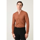 S13 Store Erkek Hakim Yaka Uzun Kollu Slim Fit Gömlek