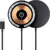S21-S22-S23 Uyumlu Type-C Magsafe Şarj Aleti Kablosuz Manyetik Şarj Type C 15W Siyah