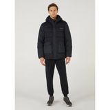 S242077-001 Outerwear Padded Jack Siyah Erkek Kapüşon Yaka Mont
