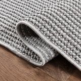 S256 Gri-Beyaz Bukle Halı – Saraz Buklem Koleksiyonu Salon Halısı, Mutfak Halısı, Antre Hol Halısı - 80 x 150 cm