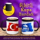 S4640 Türk Bayraklı ve Türkçü Bozkurt Sihirli Fincan Kupa Bardak