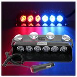 S6 Polis Çakarı Cam Içi Vantuzlu 6 Led Kırmızı Mavi Çakmaklık Girişli Ön Arka Cam 12 Mod