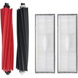 S8, S8 Plus, S8 Pro Ultra Roborock ile Uyumlu Robot Süpürge Yedek Parça Yenileme Seti-S8, S8 Plus, S8 Pro Ultra için 1 Set(2 Adet) Silikonlu Ana Fırça + 2 Adet Hepa Filtre Yenileme Yedek Seti