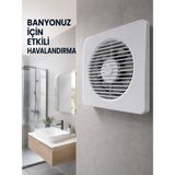 S'82 20 W Havalandırma Fanı 150 mm Bağlantı Çapı 20,8 x 20,8 cm Dekoratif Aspiratör - Lisinya