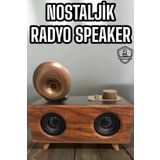 S'82 Bluetooth Hoparlör Ahşap Klasik Retro Gramofon Bluetooth Müzik Kutusu