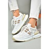 S973017604 Beyaz/Vizon Kumaş Spor Ayakkabı Sneakers