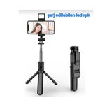 sa-na port Led Işıklı tripot ve Selfie Çubuğu Bluetooth Kumandalı Kablosuz Selfie Stick 20 cm ile 70 cm