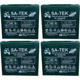 Sa-Tek 12V 24 Ah Elektrikli Motosiklet Aküsü 4'lü Set Jel Akü Elektrikli Bisiklet Aküsü (2026 Üretim)