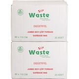 Sa Waste Jumbo Boy Çöp Poşeti 80*110 cm 20'li 2 Koli 400 Adet - JUMBO BOY ÇÖP POŞETİ