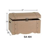 SA404 Küçük Kabaralı Sandık Ahşap Boyanabilir Obje