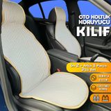Saab 9.3 Uyumlu Koltuk Kılıfı Minder Krem 2+1 Ön Arka Set