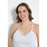 Saac Bayan 2 Adetsaac 100 % Pamuk Penye Ribana Beyaz Ip Askı Güpürlü Atlet- 220 - 001-Beyaz - 2XL