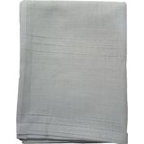 Saal Keten Kumaş Çizgili Masa Örtüsü 160X220 Cm Gri Antik