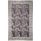 Saalfelden Mavi Modern Deri Modern Geometrik Etnik Desenli Boho Makinada Yıkanabilir Hav Toz Vermez Leke Tutmaz Kaymaz Taban Dijital Makine Baskı Halı Oturma Odası Salon Yolluk Koridor Mutfak Halısı