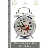 #Saat Nostaljik Kurmalı Horozlu Metal Gövde Vintage Dekoratif Klasik Antika Çalar Saat