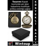 #Saat Retro 4x5 Cm Klasik Koleksiyonluk Hediyelik Özel Kutulu Gümüş Şık Çapalı Tasarım Köstekli Saat