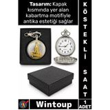 #Saat Retro 4X5 Cm Klasik Koleksiyonluk Hediyelik Özel Kutulu Gümüş Şık Galata Kulesi Köstekli Saat