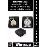 #Saat Retro 4X5 Cm Klasik Koleksiyonluk Hediyelik Özel Kutulu Gümüş Şık Türk Bayraklı Köstekli Saat