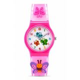 Saattino 3D Kabartmalı Kelebek Desenli Kız Çocuk Saati Pembe ST-304449