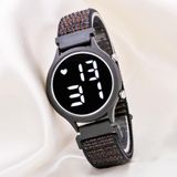 Saattino Hayalet Ekran Dijital Kadran Cırt Kordon Unisex Çocuk Saati ST-304181 (Siyah)