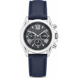 Saattino Kadın Kol Saati Lacivert Deri Kordon Roma Rakamlı Analog Kadran ST-304450 - Gümüş