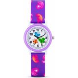 Saattino Kelebek Desenli Lila Kız Çocuk Kol Saati Analog Saat ST-304419